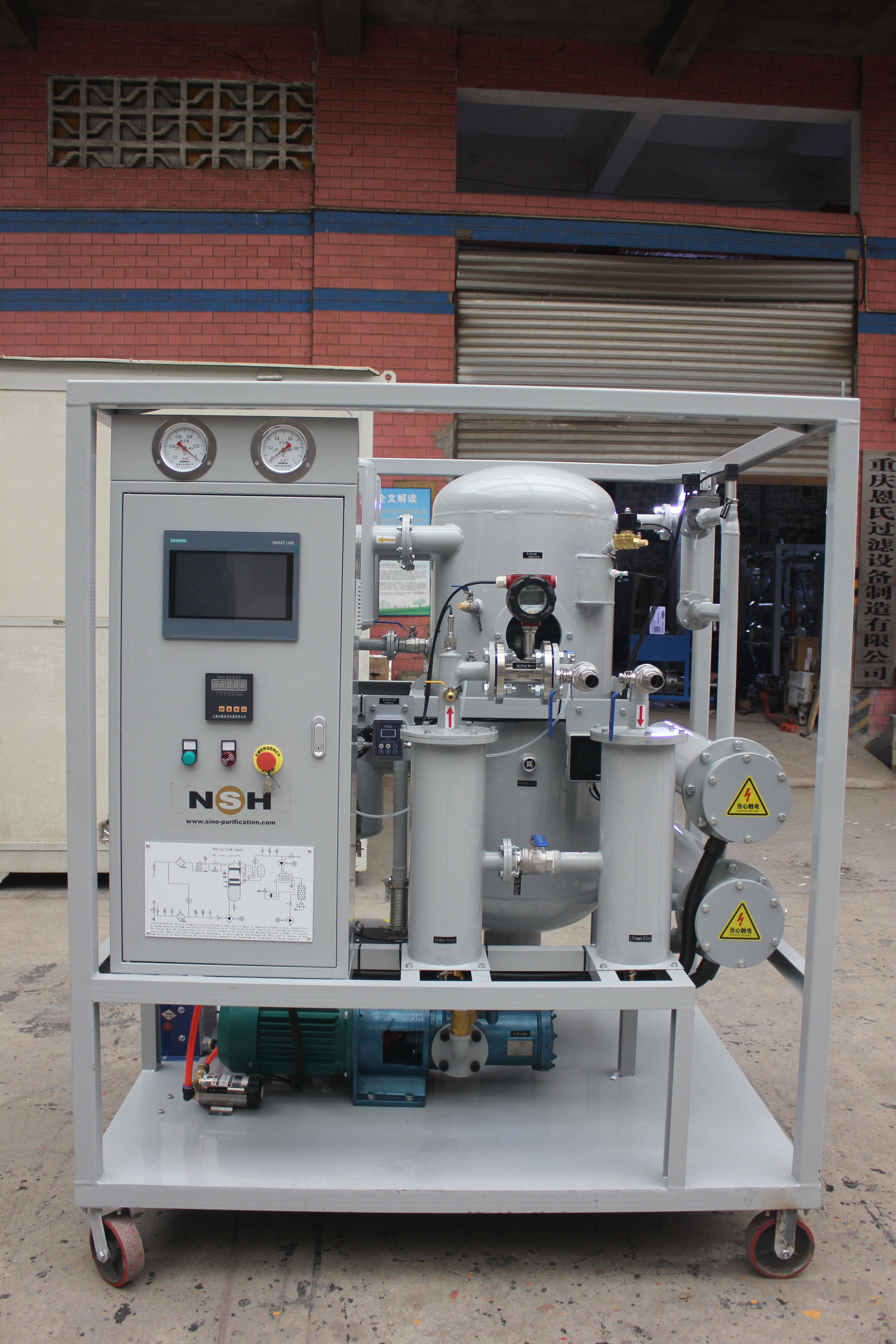HMI Touch Screen Vacuum Transformer Oil Purifier PLC System 3000 Liter Per Hour